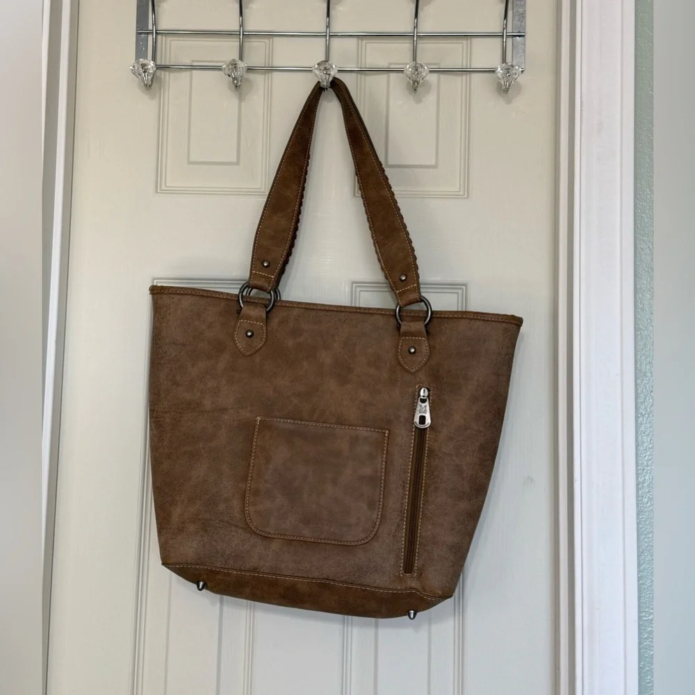Montana West Embroidered Aztec Collection Brown Tote Purse Conceal and Carry
